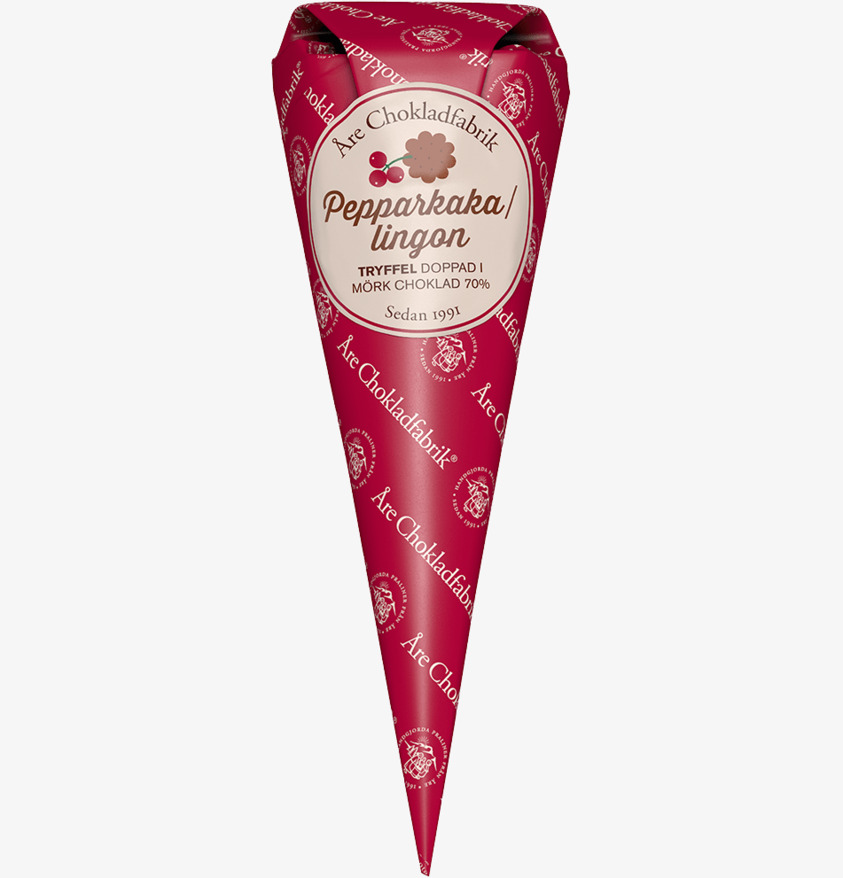 Pepparkaka/Lingontryffel - Chokladstrut från Åre Chokladfabrik