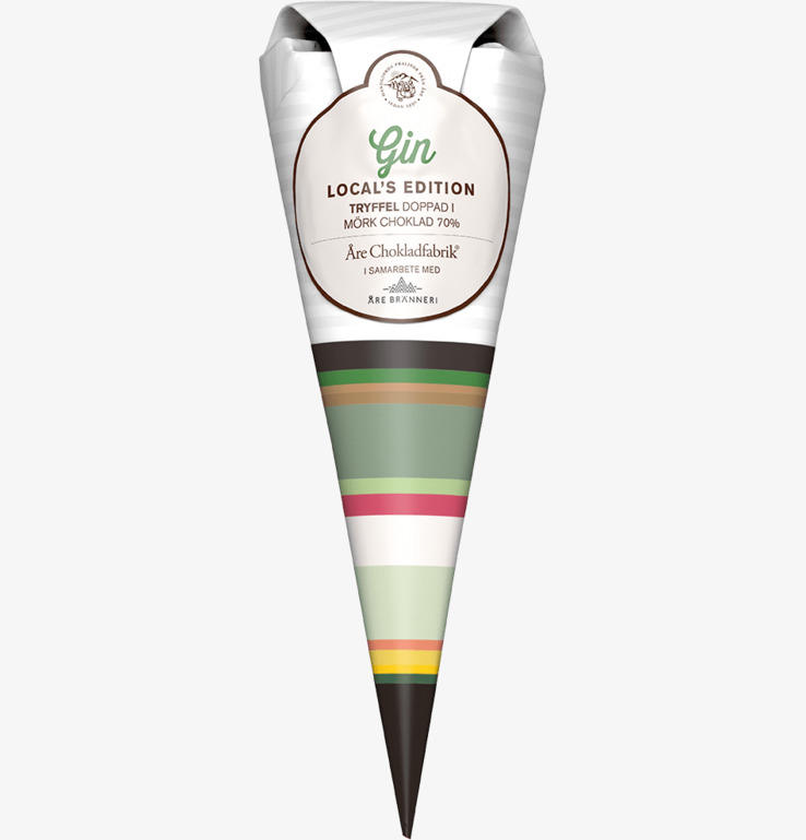 Gintryffel - Chokladstrut från Åre Chokladfabrik, elegant förpackad