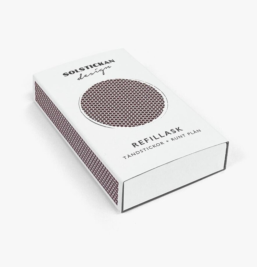 Refill Tändstickor + Plån från Solstickan i vit ask