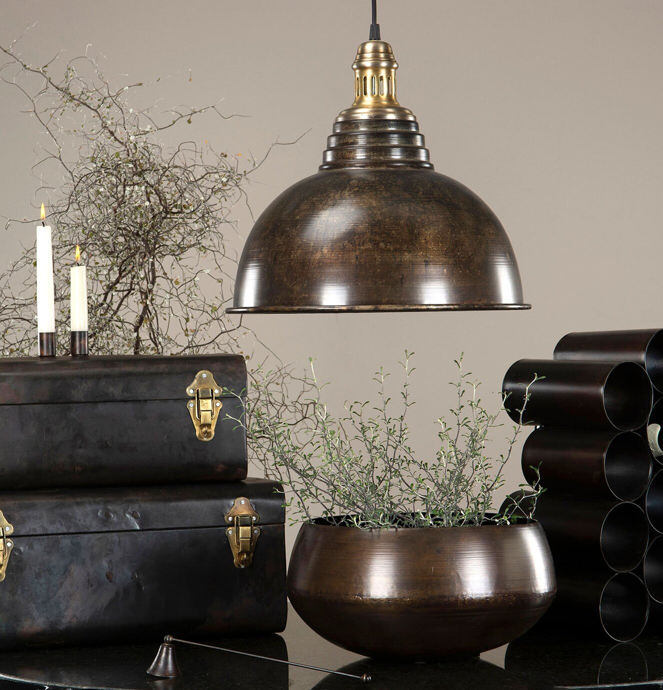 Taklampa Sienna Antik Brun från A Lot Decoration