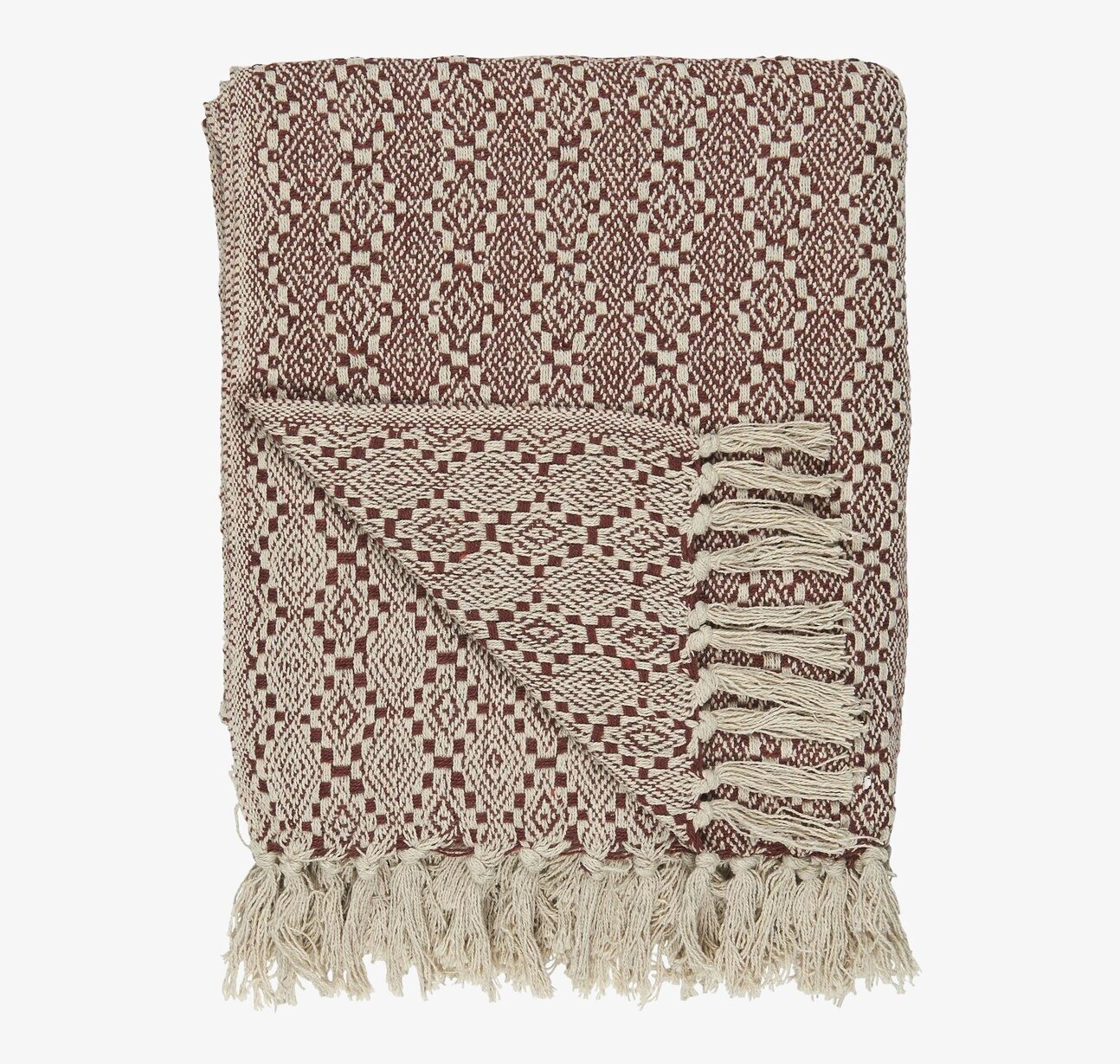 Pläd Harlekin Tegel från IB Laursen i tegelröd och beige