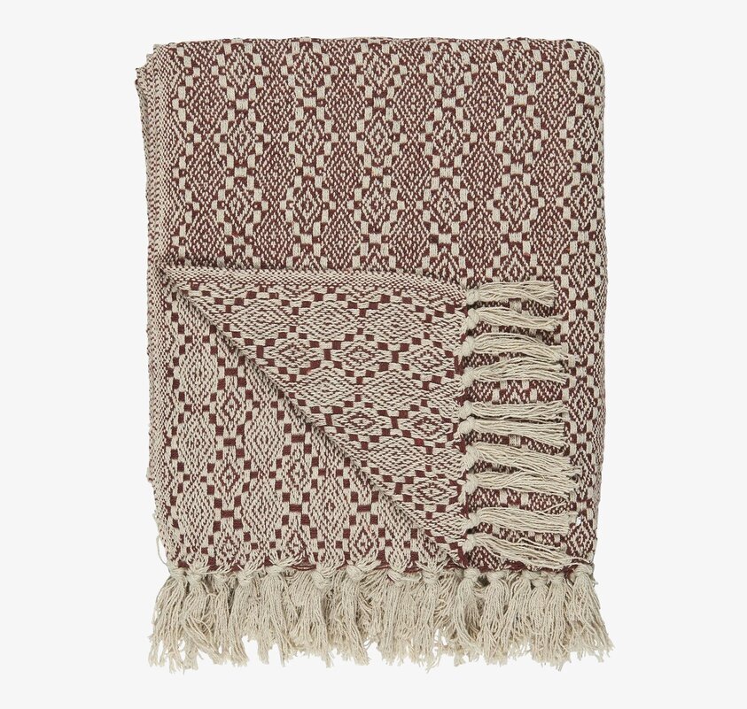 Pläd Harlekin Tegel från IB Laursen i tegelröd och beige