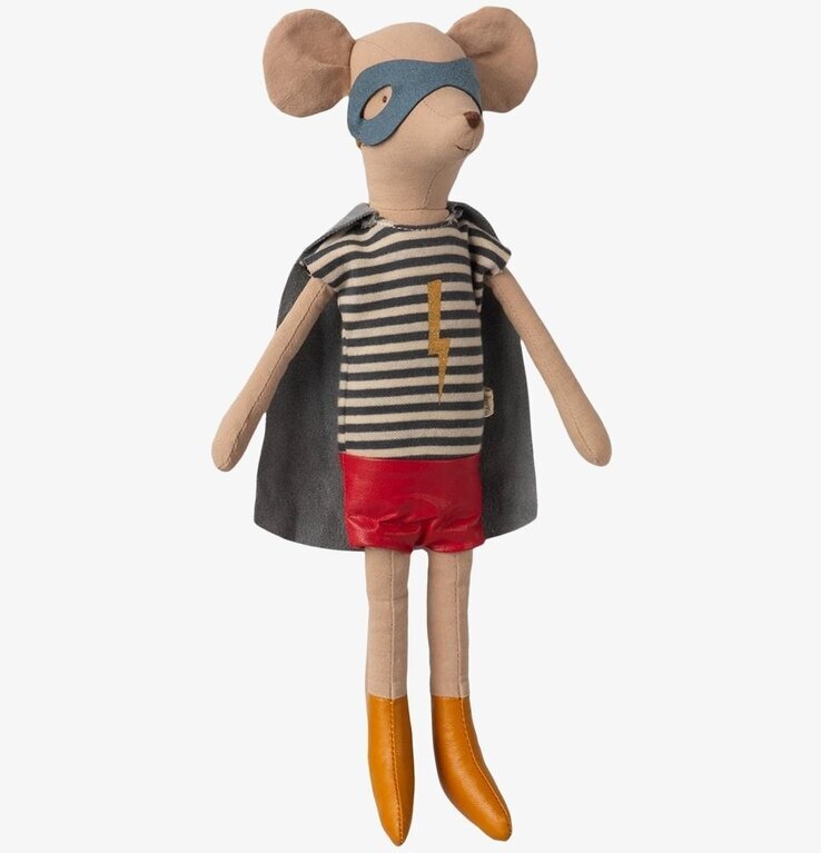 Super Hero Mouse Medium från Maileg i superhjälteutstyrsel
