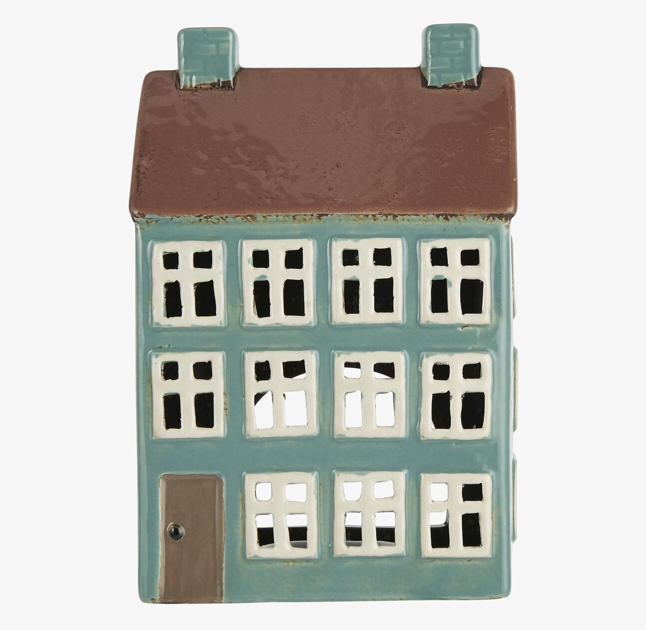 Ljuslykta Nyhavn Brown Roof från IB Laursen med turkost hus