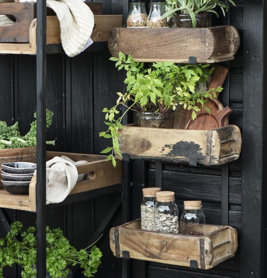 Vägghållare Murstensform från IB Laursen med köksartiklar