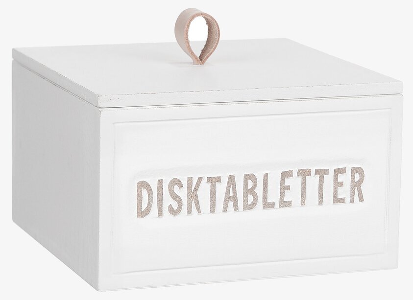 Trälåda Disktabletter från Different Design i vit finish