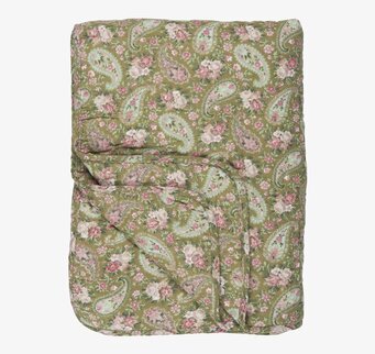 Pläd Green/Rose Paisley från IB Laursen i dovt gröna toner