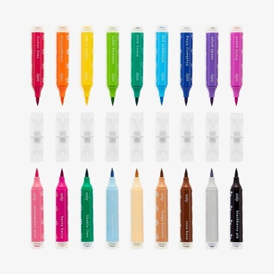 Ooly Stampables Scented Markers, färgglada och doftande