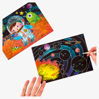 Scratch & Scribble – Space Explorers från Ooly, rymdtema
