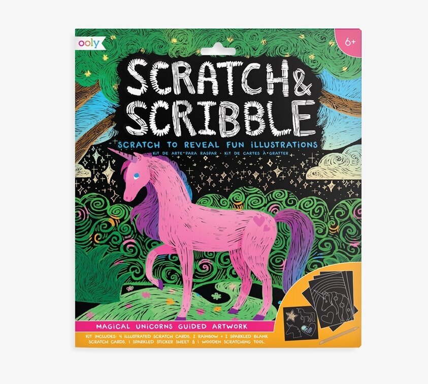 Scratch & Scribble – Magical Unicorns från Ooly för kreativitet
