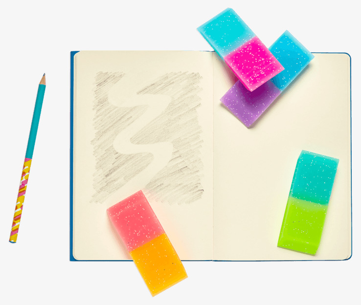 Oh My Glitter - Jumbo Eraser från Ooly på anteckningsbok