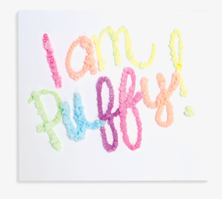 Magic Neon Puffy Pens från Ooly med färgglad puffig text