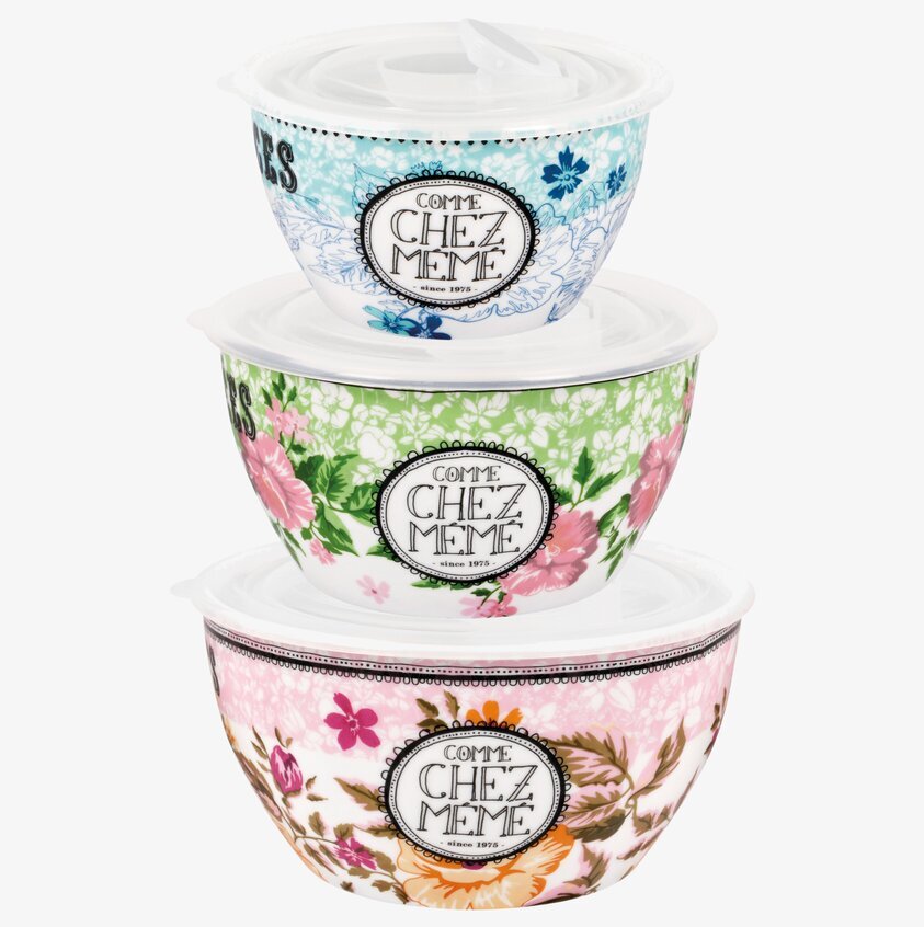 Serveringsskål Set/3 från Derriére la porte i olika mönster