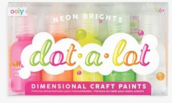 Dot-A-Lot Craft Paint – Neon från Ooly i genomskinlig förpackning