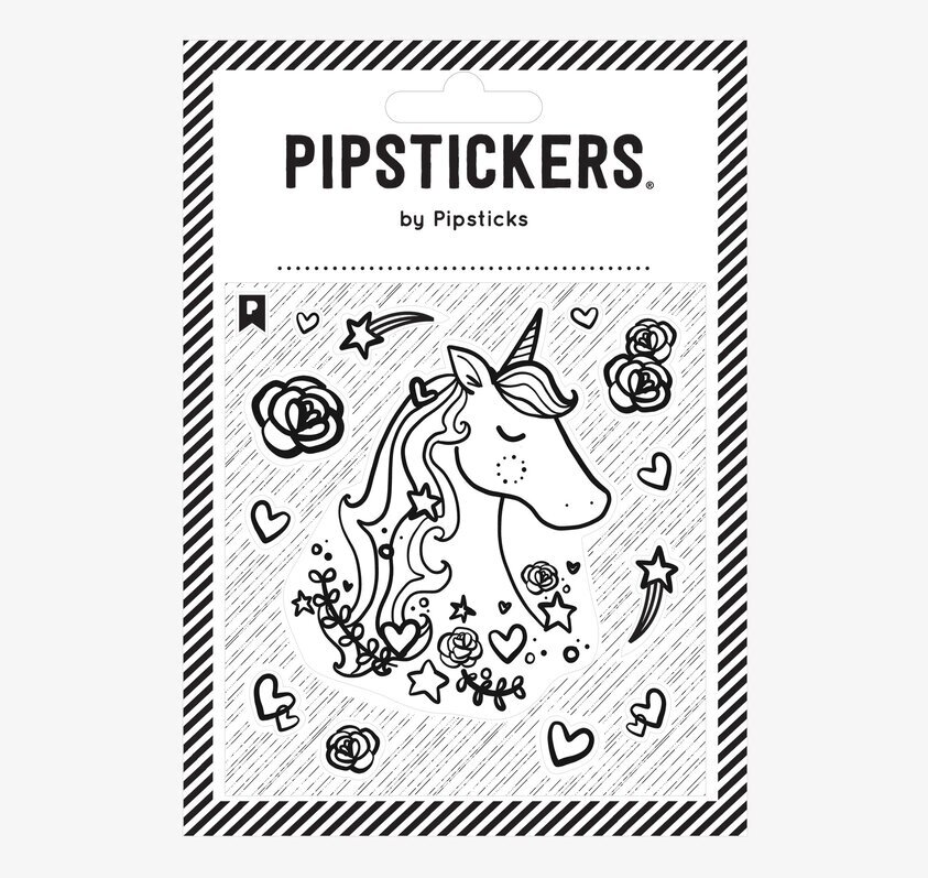 Color-in Unicorn – Stickers från Ooly, svartvita klistermärken