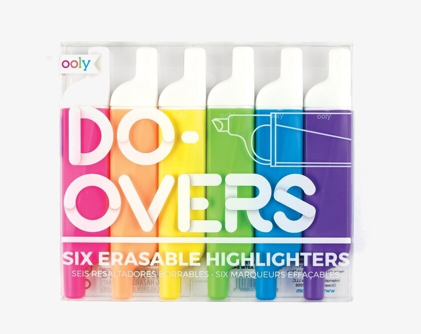 Do-Overs Erasable Highlighters från Ooly i sex färger