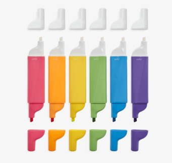 Do-Overs Erasable Highlighters från Ooly i sex färger