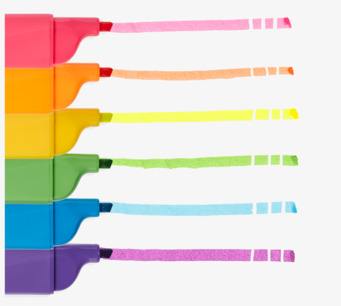 Do-Overs Erasable Highlighters från Ooly i sex färger