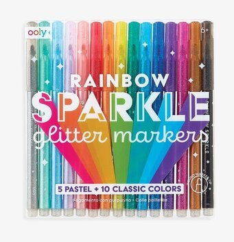 Rainbow Sparkle Glitter Markers från Ooly i regnbågsfärger