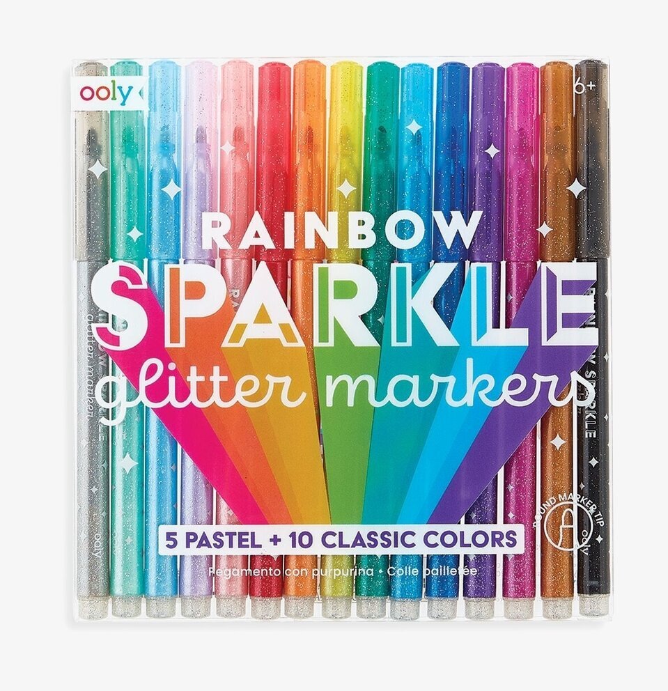 Rainbow Sparkle Glitter Markers från Ooly i regnbågsfärger