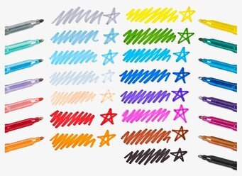 Rainbow Sparkle Glitter Markers från Ooly arrangerade i rad
