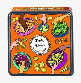 Snacks orange fyrkantig burk från Derriére la porte