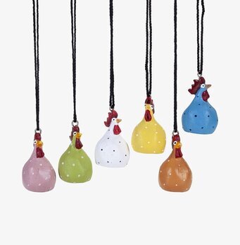 Hängande Höna Mix 6-Pack från Nääsgränsgården i olika färger