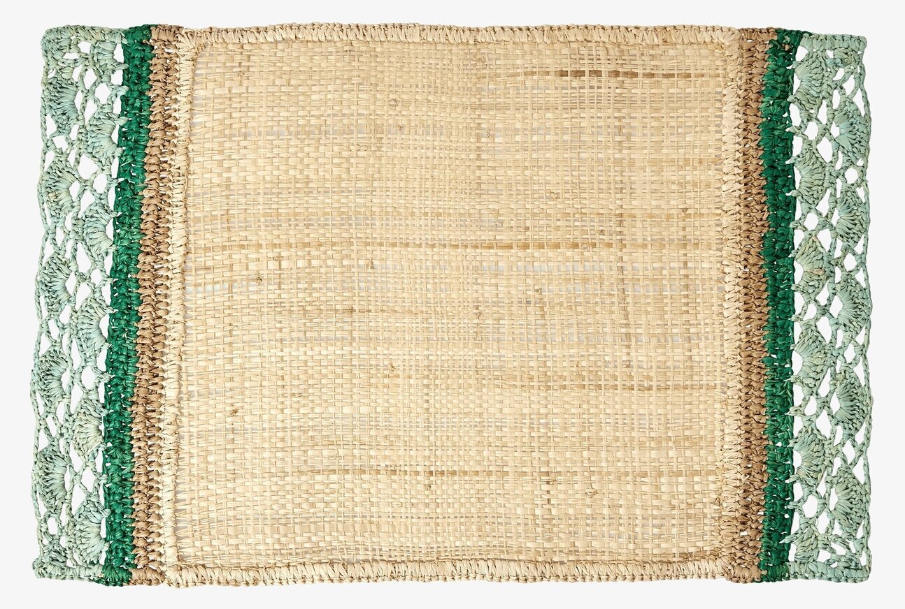 Bordstablett Green Borders från Rice med gröna kanter