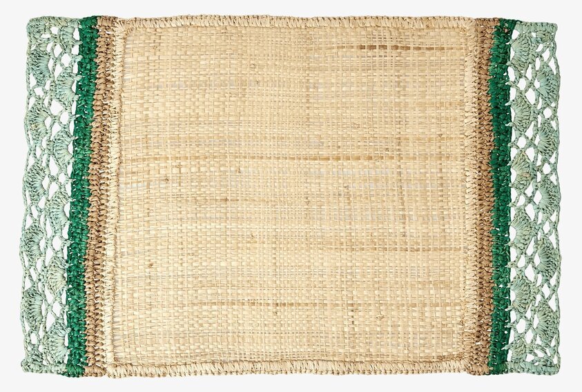 Bordstablett Green Borders från Rice med gröna kanter