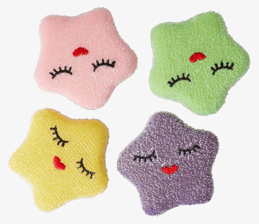 Kökssvamp Stjärna Pastell från Rice i fyra pastellfärger