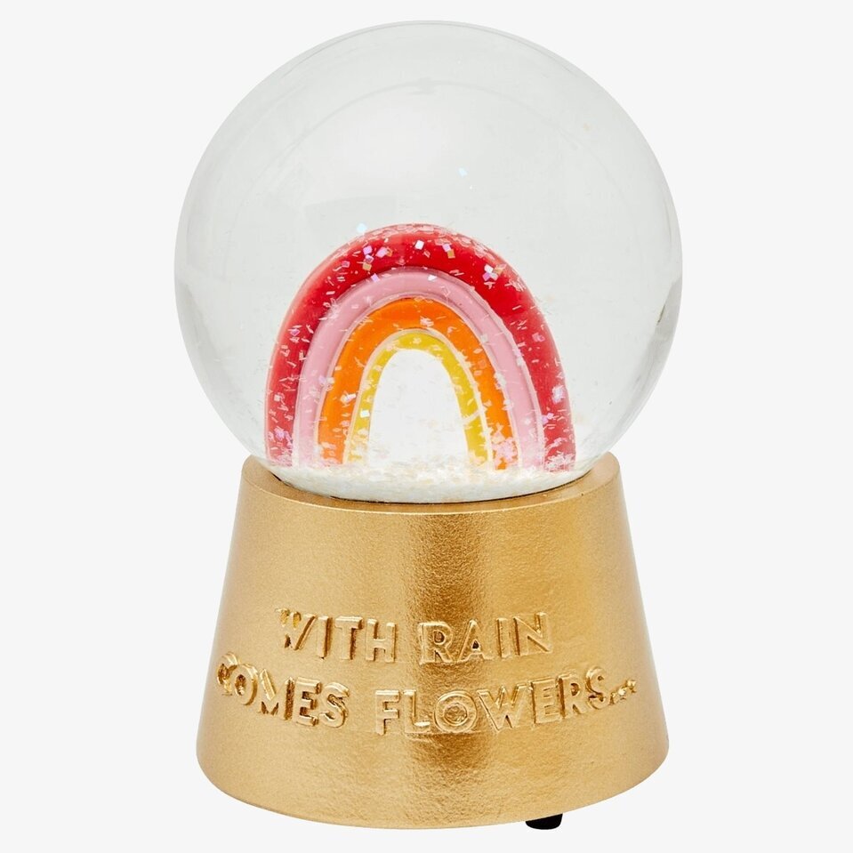 Snöglob Music Rainbow Design från Rice med regnbåge och snö