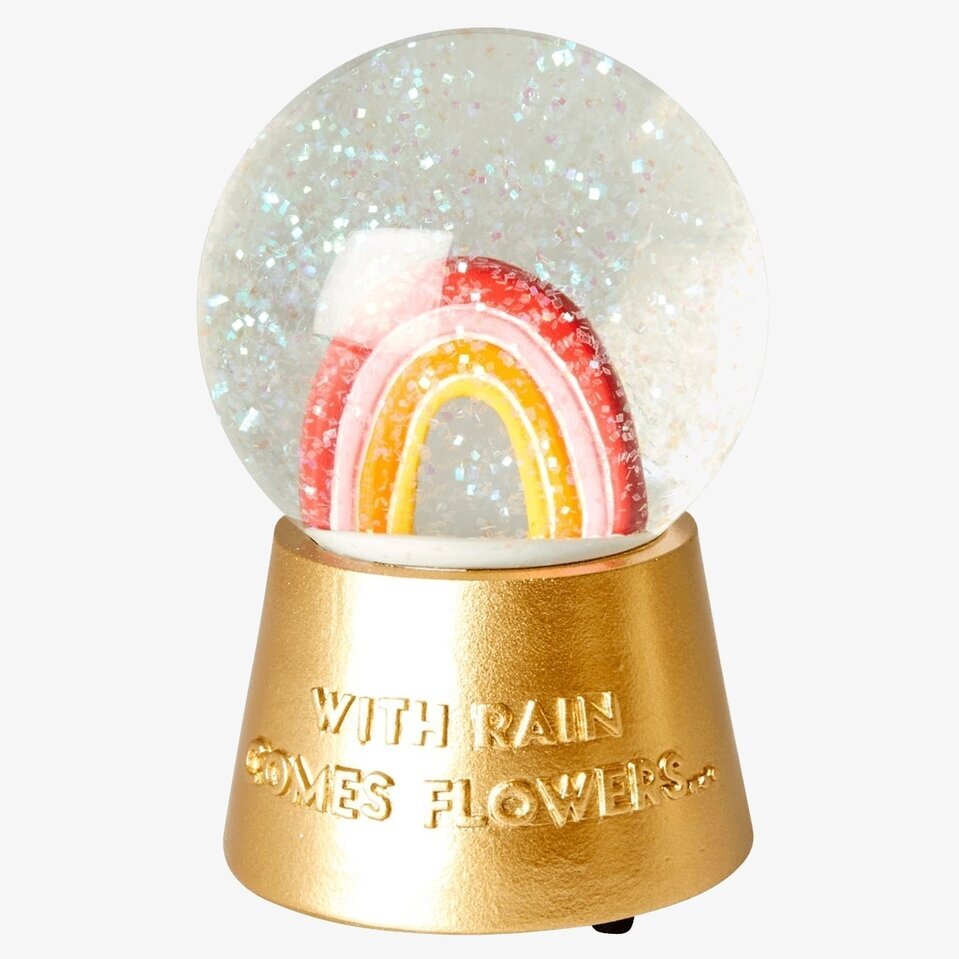 Snöglob Music Rainbow Design från Rice med regnbåge och glitter
