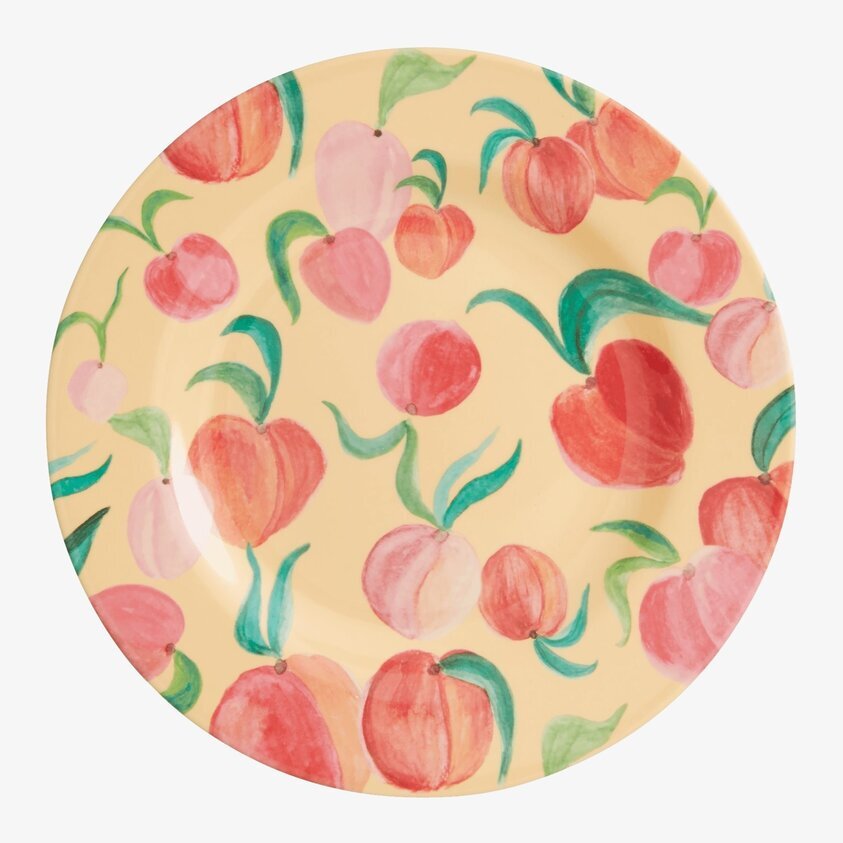 Assiett Peach Print från Rice med färgglatt persikomönster