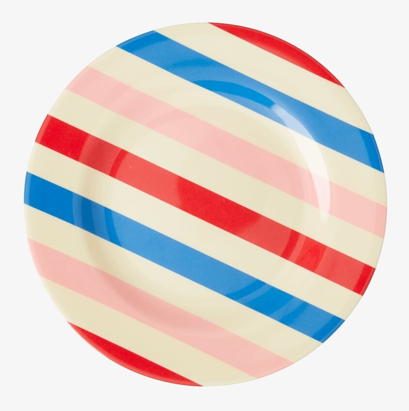 Assiett Candy Stripes Print från Rice på vit bakgrund