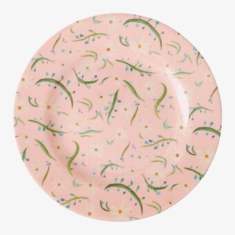 Assiett Delightful Daisies Print från Rice med blommönster