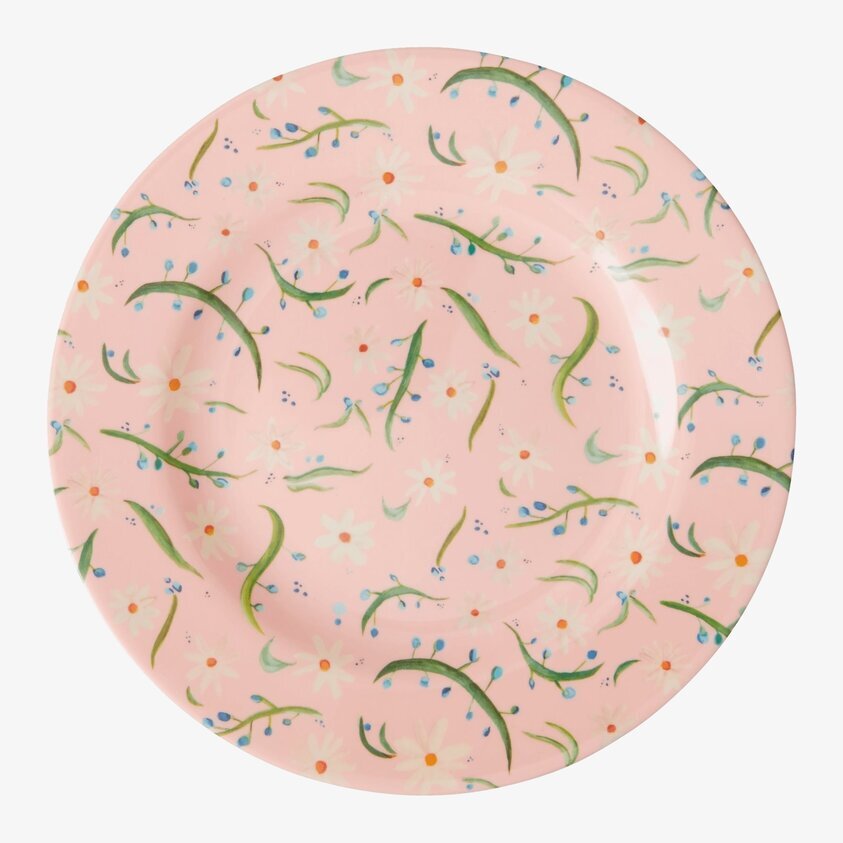 Assiett Delightful Daisies Print från Rice med blommönster
