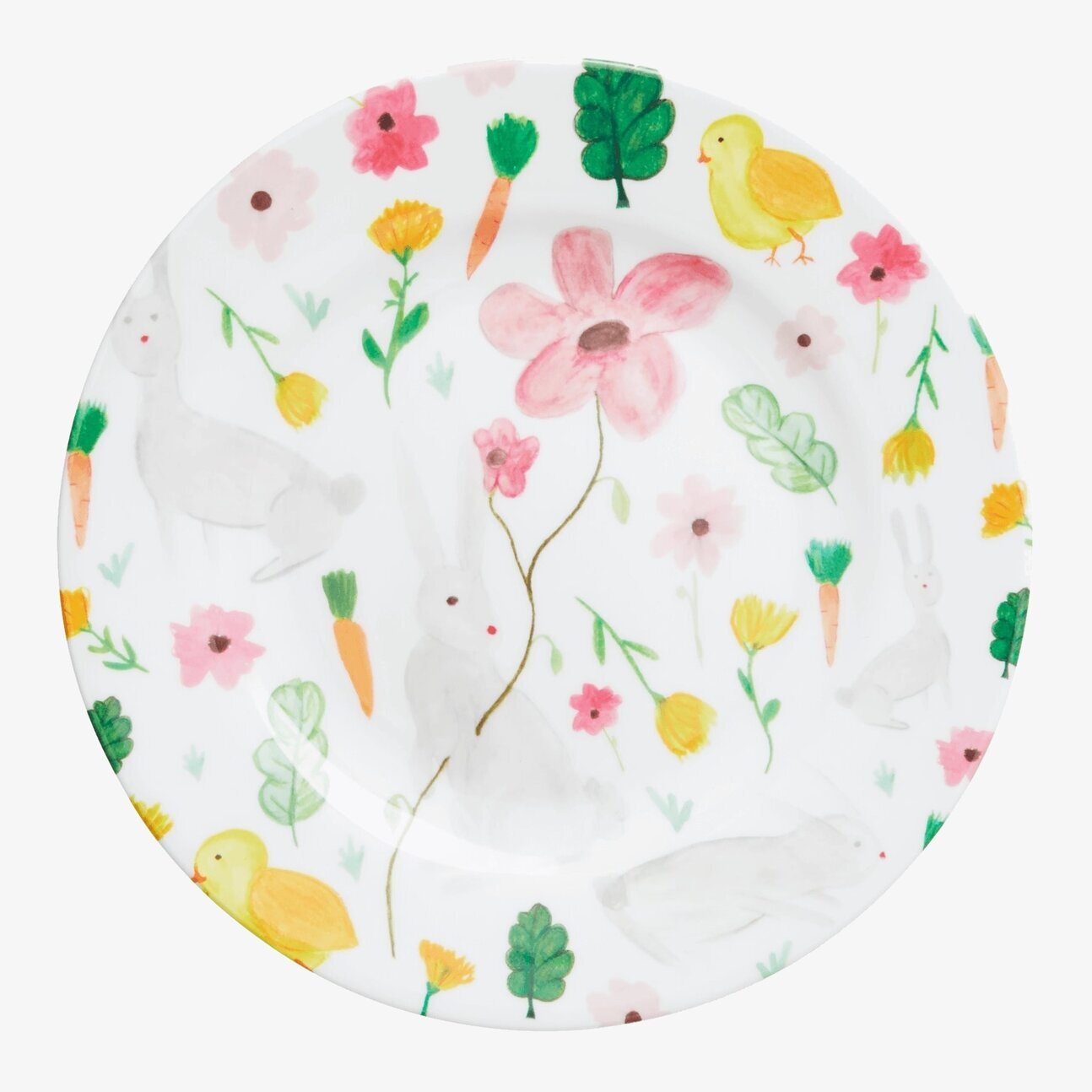 Assiett White Print från Rice med färgglada illustrationer
