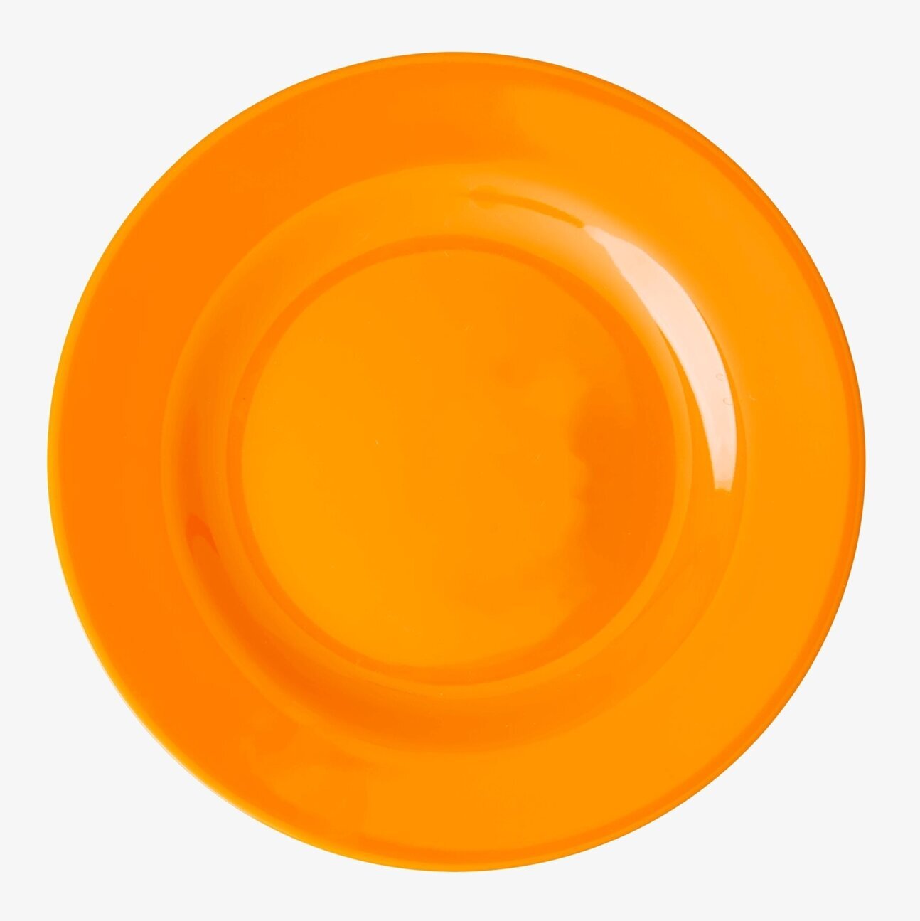 Assiett Tangerine från Rice i stark orange på vit bakgrund