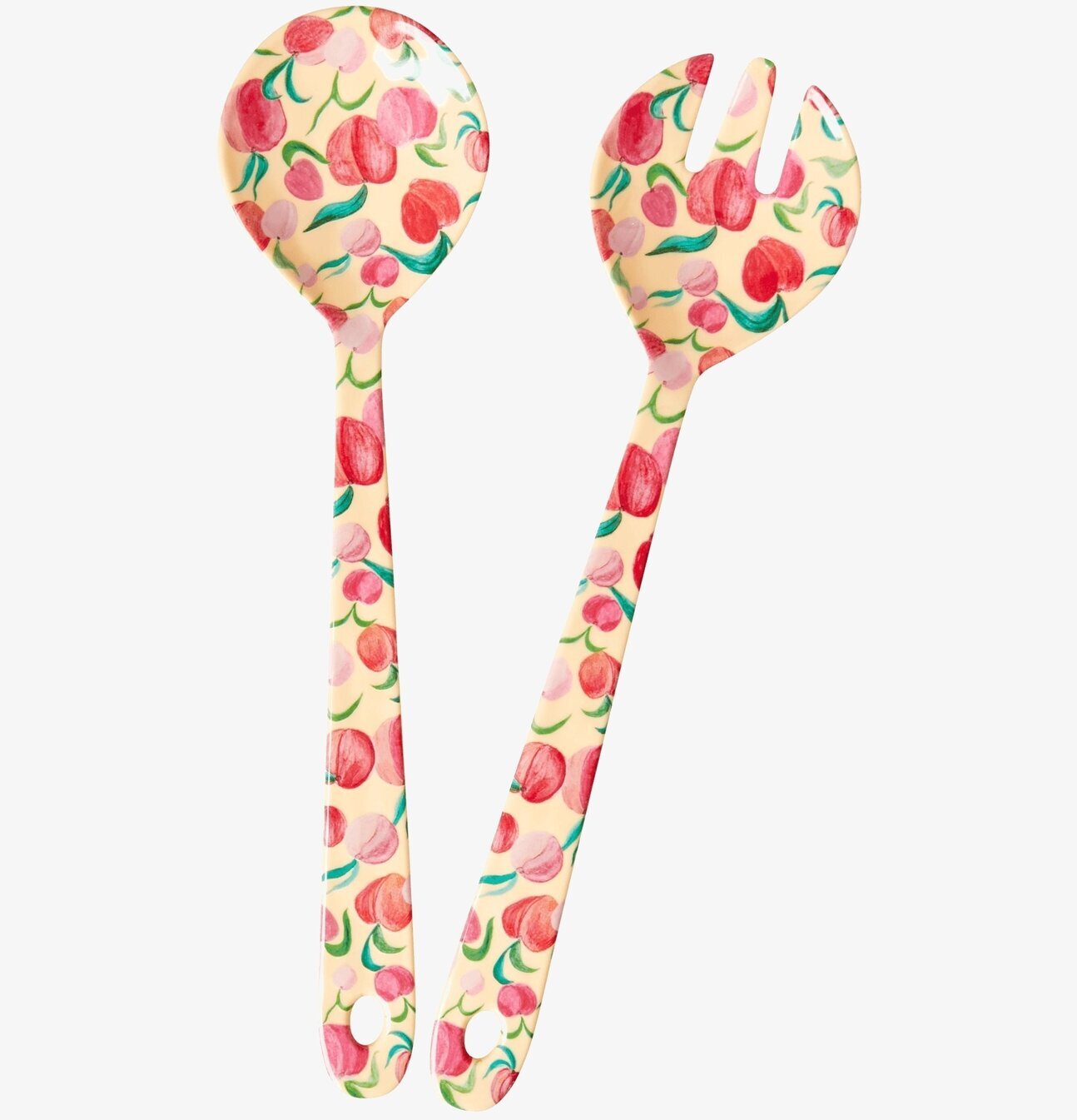 Salladsbestick - Peach Print från Rice med persikomönster