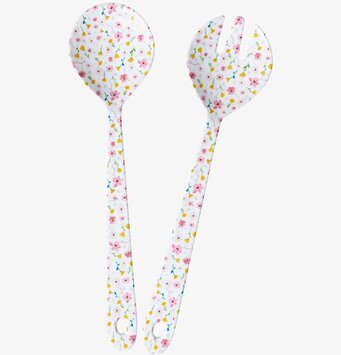 Salladsbestick White Spring Flower Print från Rice