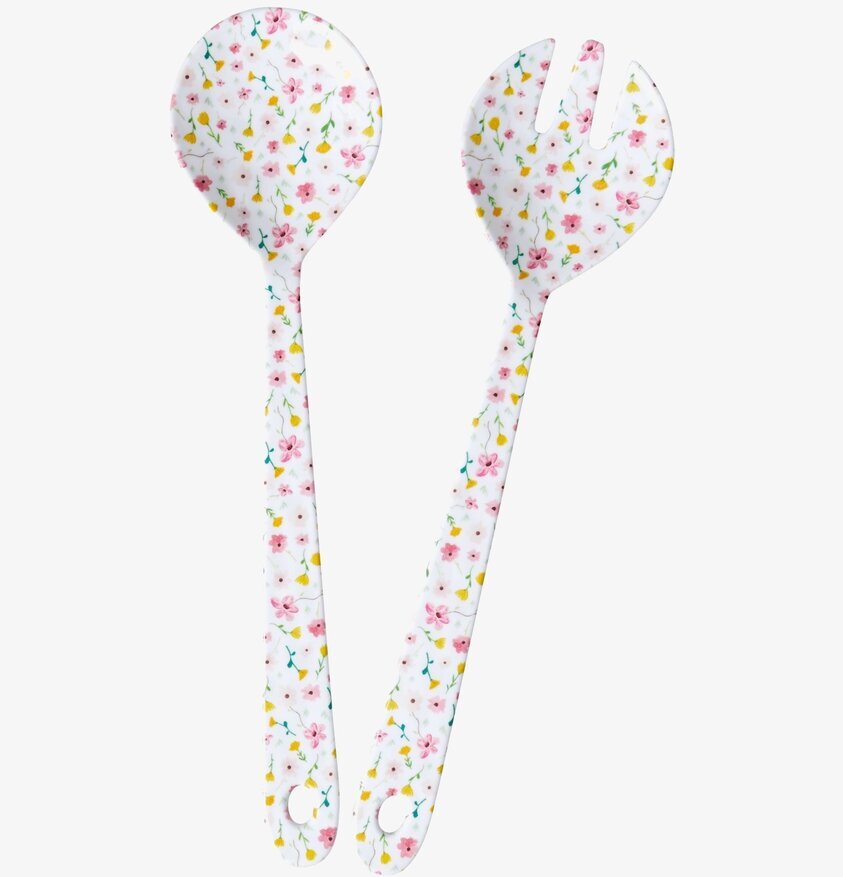Salladsbestick White Spring Flower Print från Rice