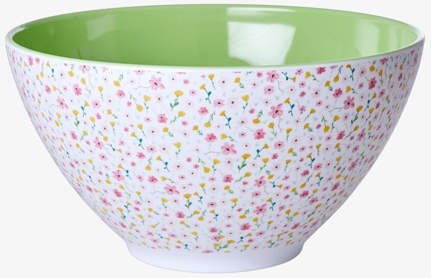 Salladsskål White Spring Flower Print från Rice i köksmiljö