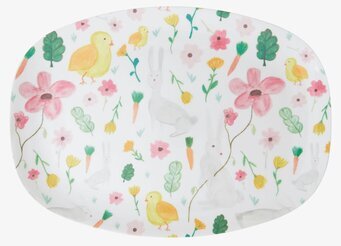 Tallrik White Print från Rice med livfullt naturmönster