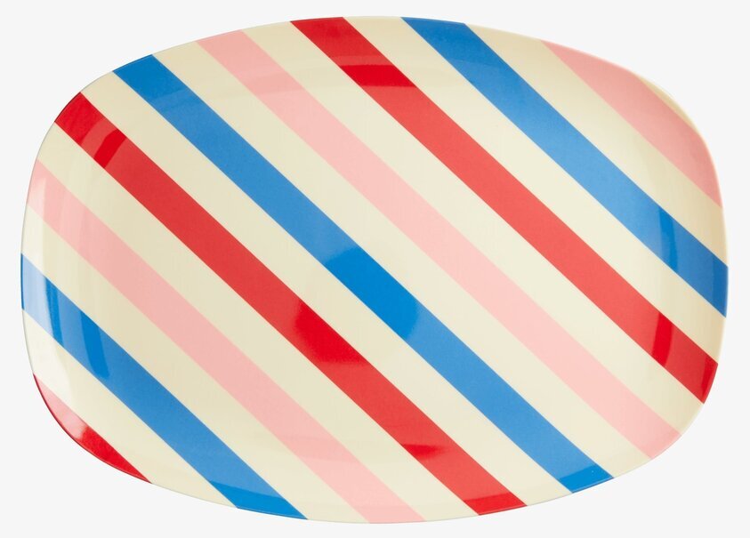 Tallrik Candy Stripes Print från Rice med färgglada ränder