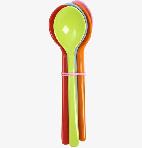 Korta melamin skedar från Rice i färgglada nyanser