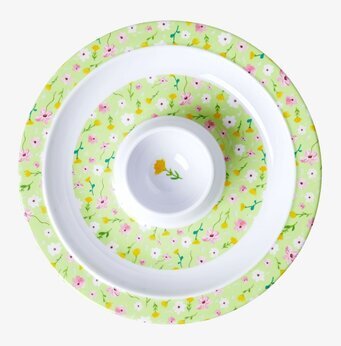 Äggkopp Green Spring Flower Print från Rice med tallrikar