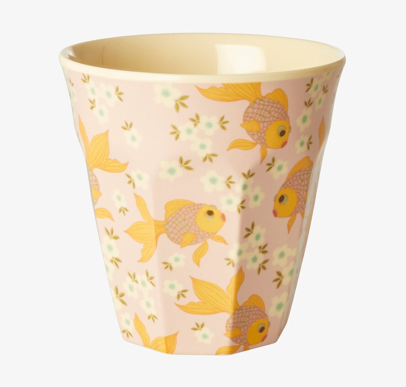 Mugg Goldfish Print från Rice med guldfiskar och blommor