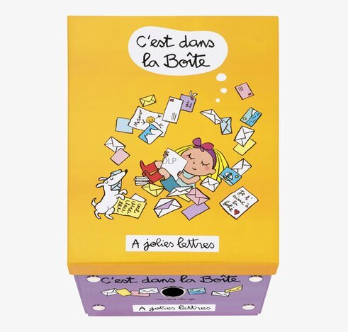 Låda hopfällbar Brev från Derriére la porte, färgglad design