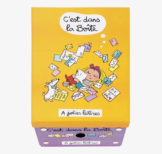 Låda hopfällbar Brev från Derriére la porte, färgglad design