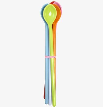 Långa melamin skedar från Rice i färgglada nyanser